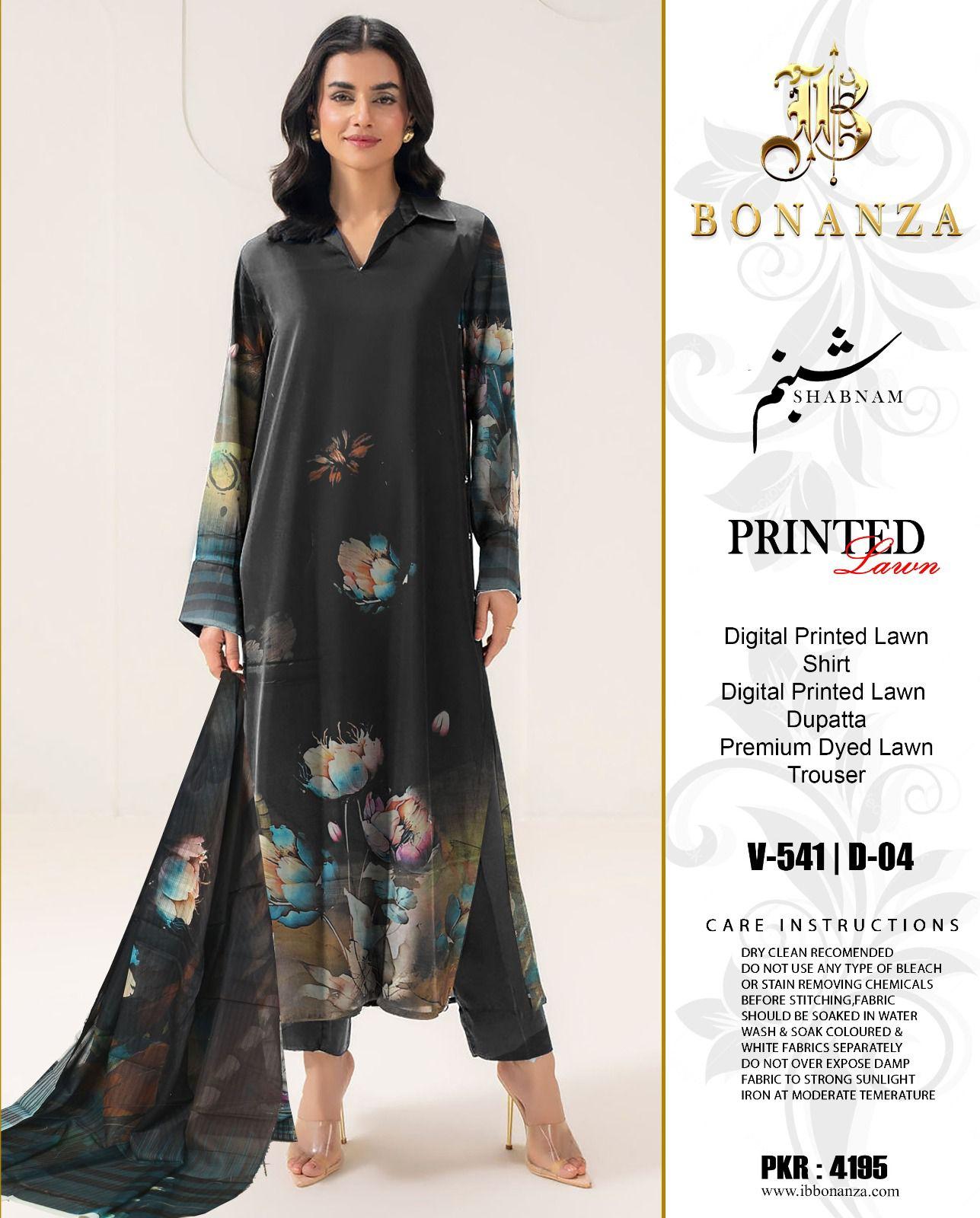 3-Piece Digital Printed Lawn Suit – V-541 | d-04