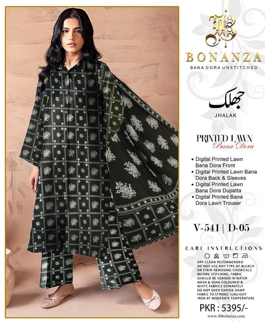 2-Piece Digital Printed Lawn Suit – V-541 | d-05