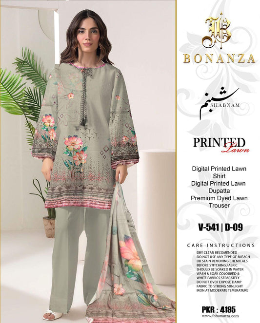 3-Piece Digital Printed Lawn Suit – V-941 | d-09