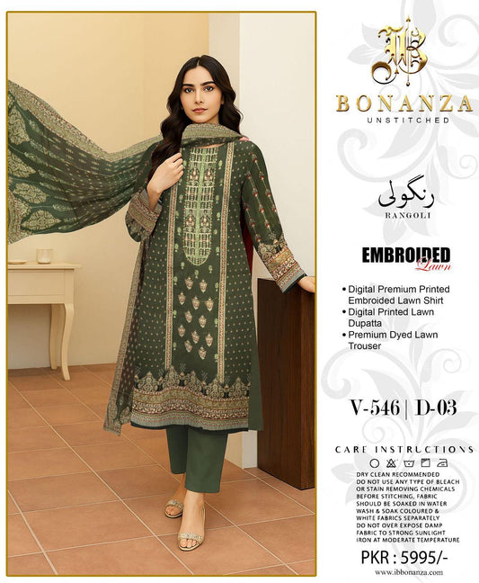 3-Piece Digital Printed Lawn Suit – V-546 | d-03