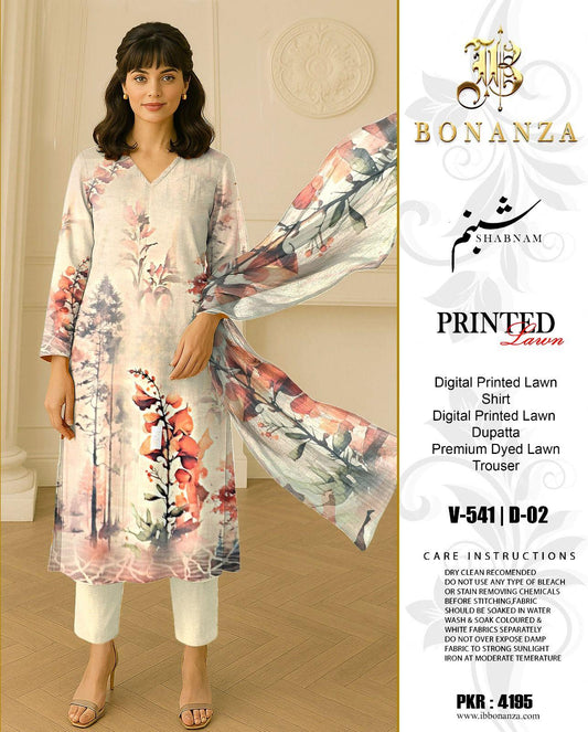 3-Piece Digital Printed Lawn Suit – V-941 | d-02